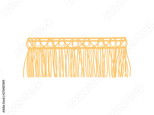 Long ornamental braid of threads. Vector illustration on white background.