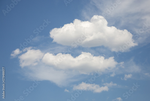 Clouds in the bright sky in the summer