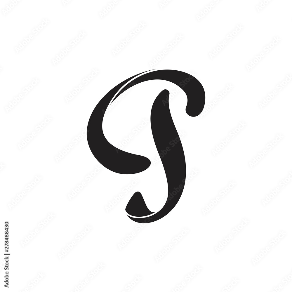 letter gj 3d curves gradient flat logo vector letter gj 3d curves gradient flat logo vector