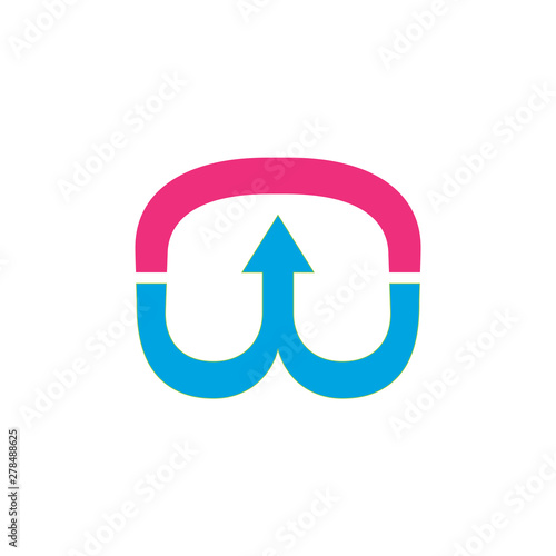 Free Download abstract letter w curves line arrow simple logo vector - GFXLoad