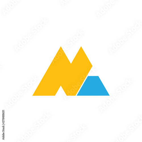 abstract letter nm thunder geometric logo vector