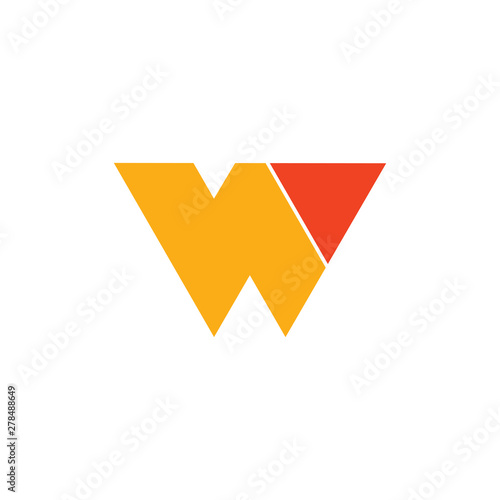 Free Download abstract letter w simple geometric triangle arrow logo vector - GFXLoad