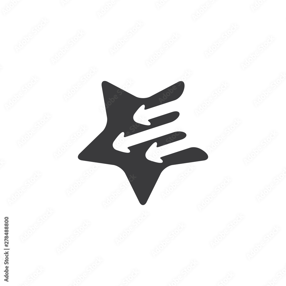 geometric star movement arrow simple logo vector geometric star movement arrow simple logo vector