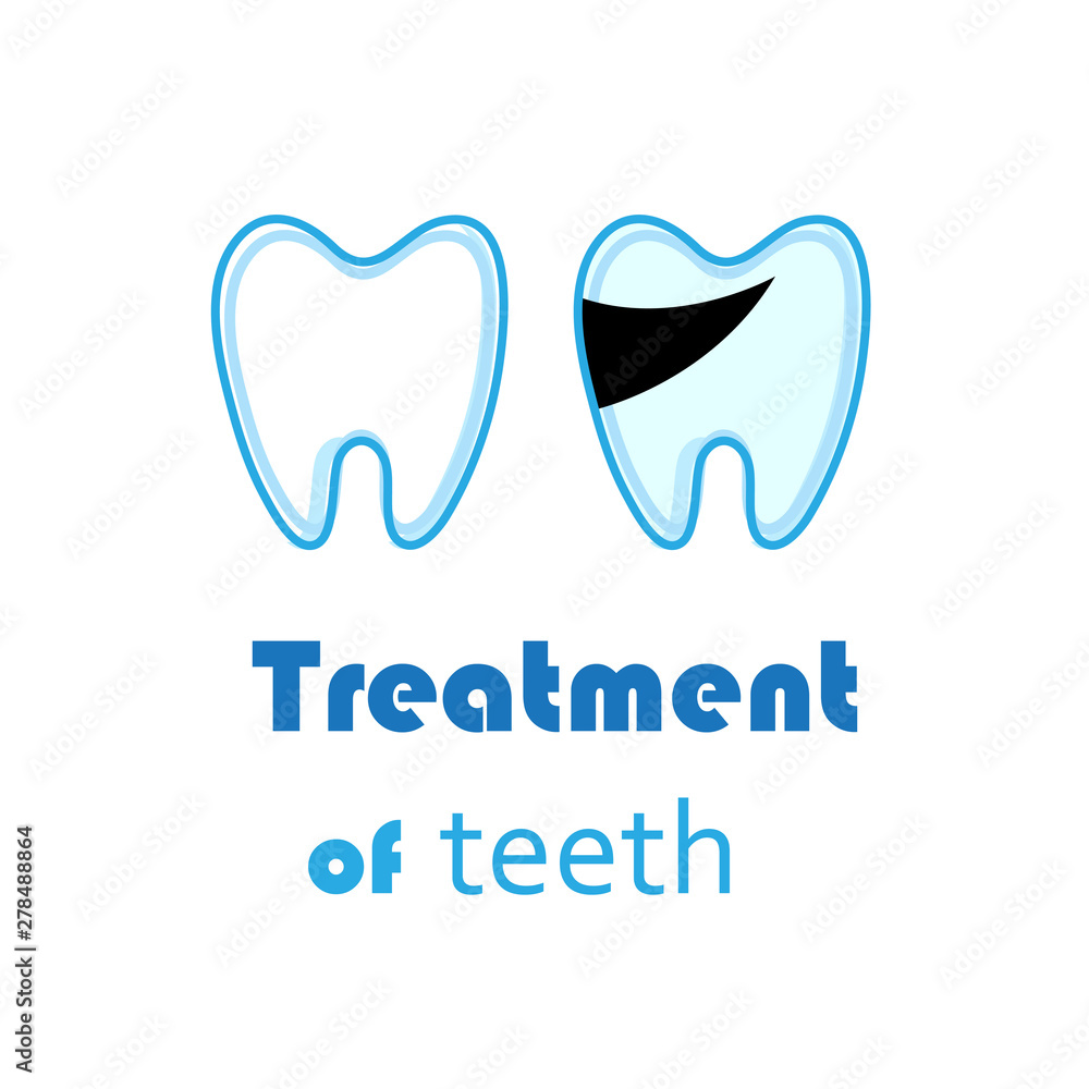Vector white teeth signs on white background Vector white teeth signs on white background