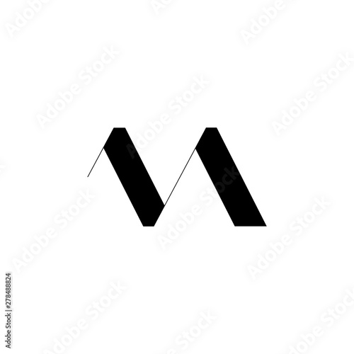 letter ma simple geometric logo vector