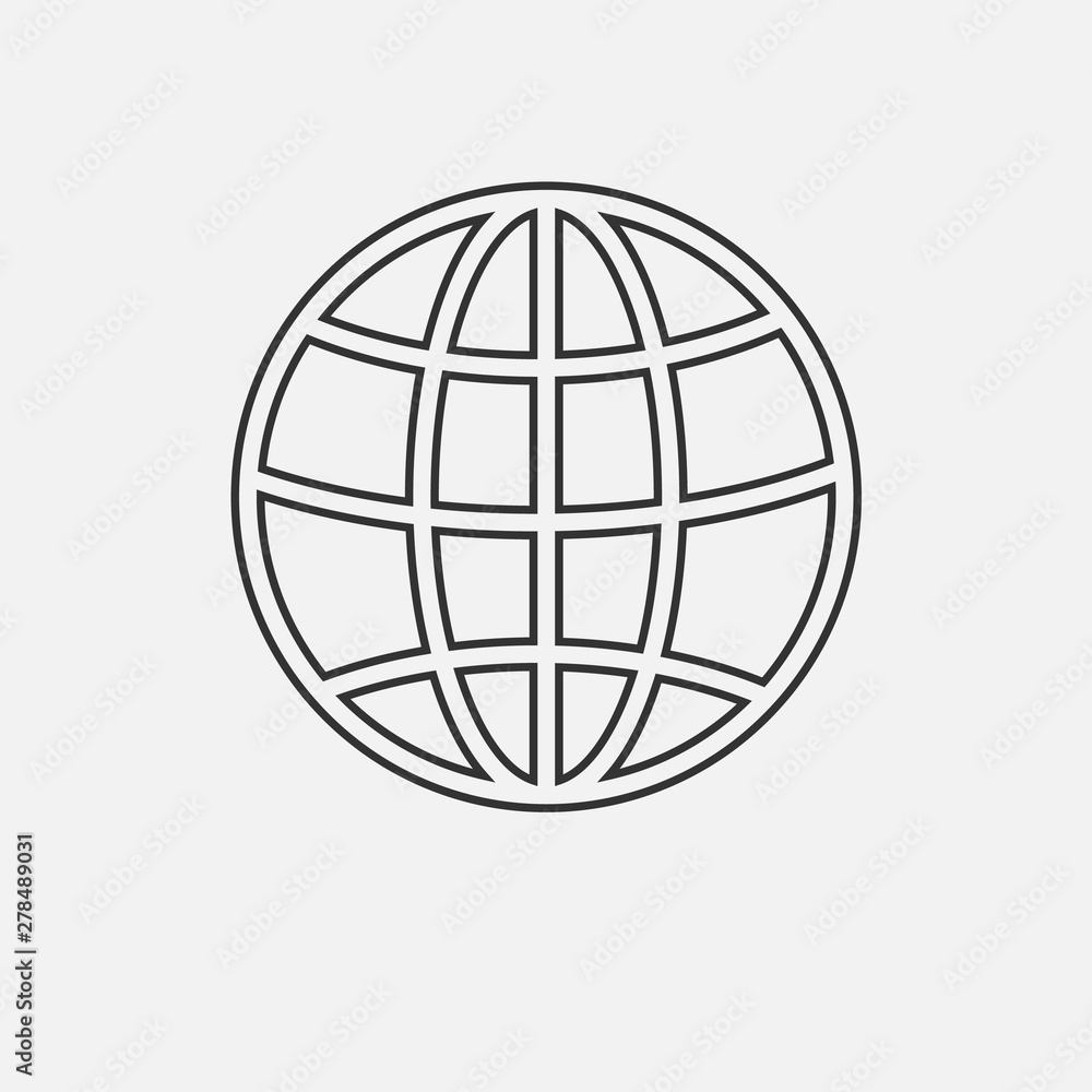 Globe vector icon flat design Globe vector icon flat design