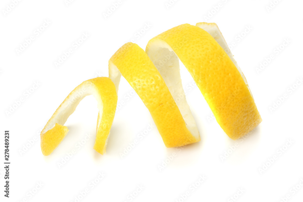 fresh lemon peel isolated on white background. healthy food fresh lemon peel isolated on white background. healthy food