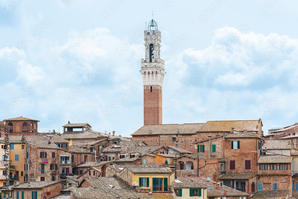 Skyline of historical city Siena in Tascany, Italy