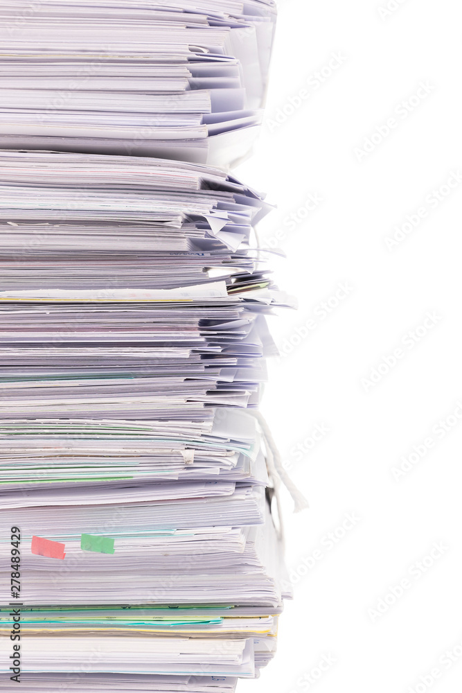 Stack of business papers isolated on white background Stack of business papers isolated on white background