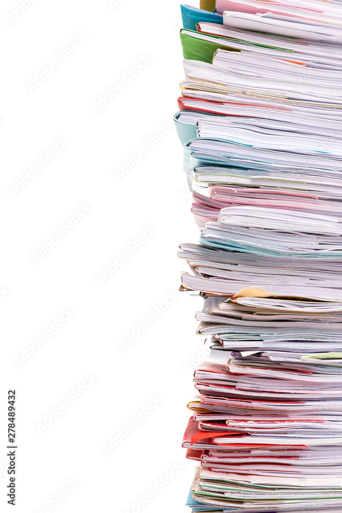 Stack of business papers isolated on white background Stack of business papers isolated on white background