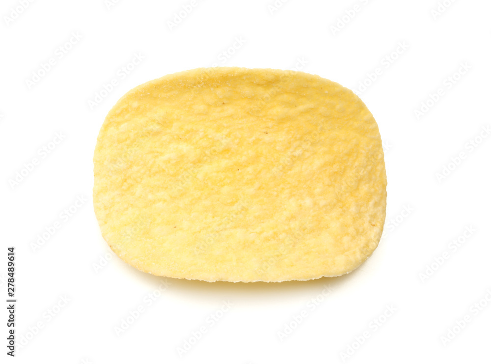 Group of potato chips isolated on white background. top view Group of potato chips isolated on white background. top view