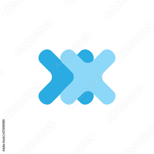 letter xx arrow logo vector