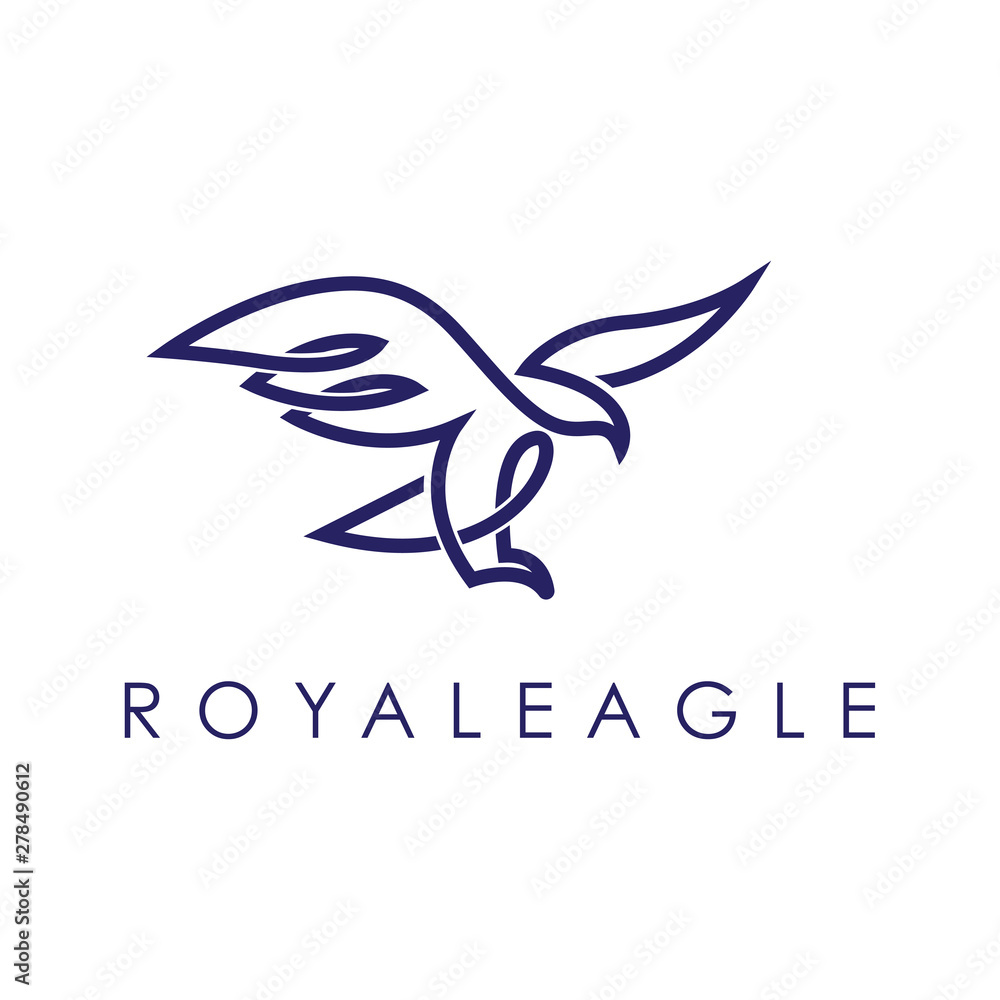 Simple elegant monoline eagle logo design. Simple elegant monoline eagle logo design.