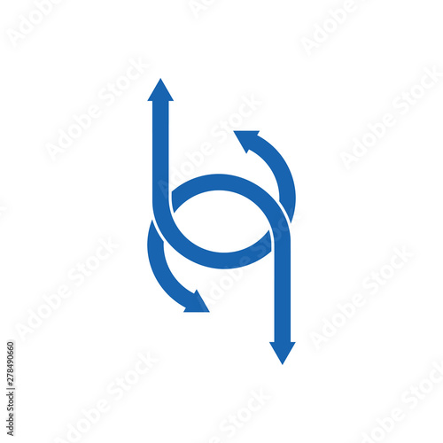 Free Download hook linked arrow symbol logo vector - GFXLoad
