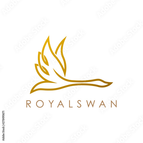 Simple elegant monoline swan logo design.