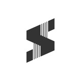 letter s stripes geometric motion logo vector