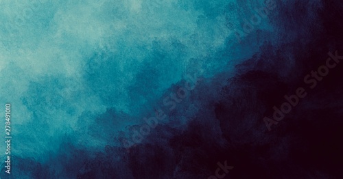 Abstract watercolor paint background by teal color blue and green with liquid fluid texture for background, banner © korkeng