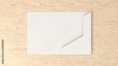 Mockup of blank white cardboard folder