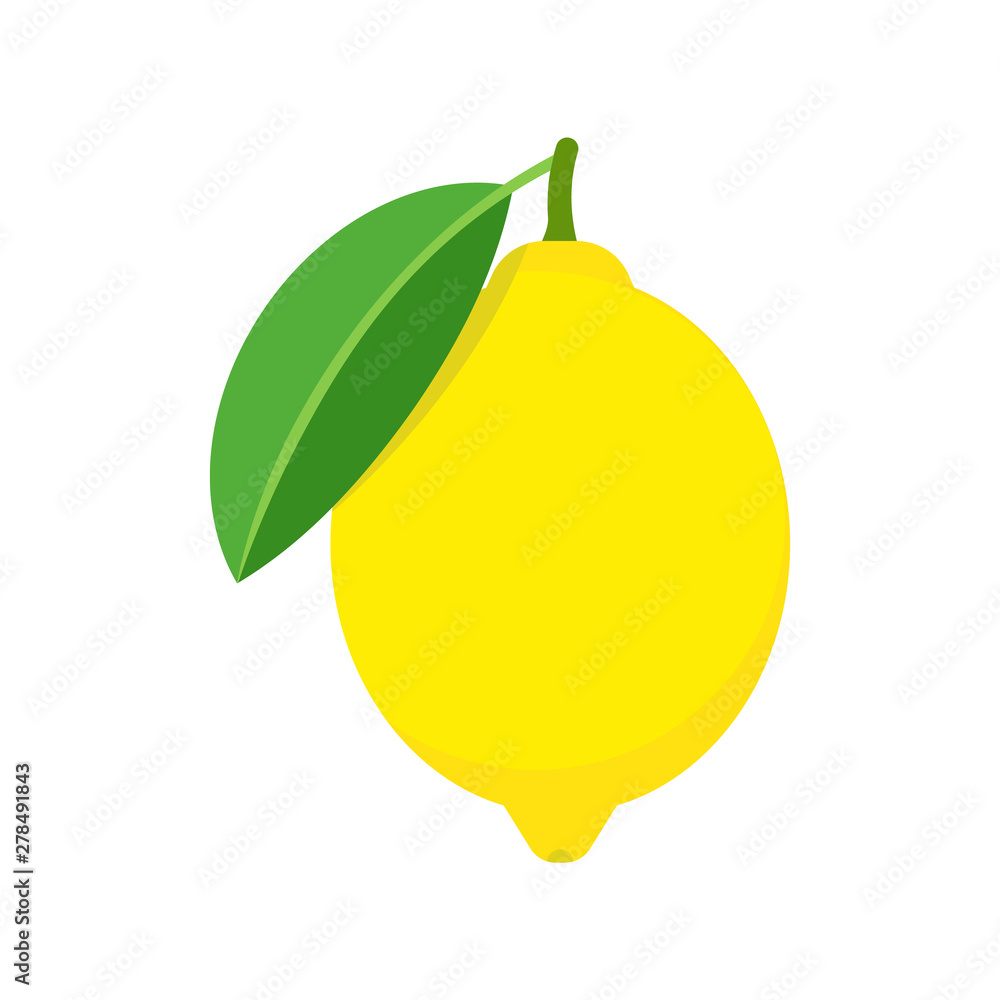 Fototapeta Świeże owoce cytryny na białym tle. Ilustracja wektorowa.