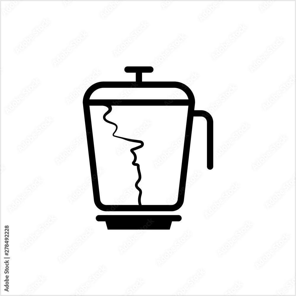 Obraz premium Cracked Broken Blender Mixer Jar Icon, Kitchen Home Electric Appliance