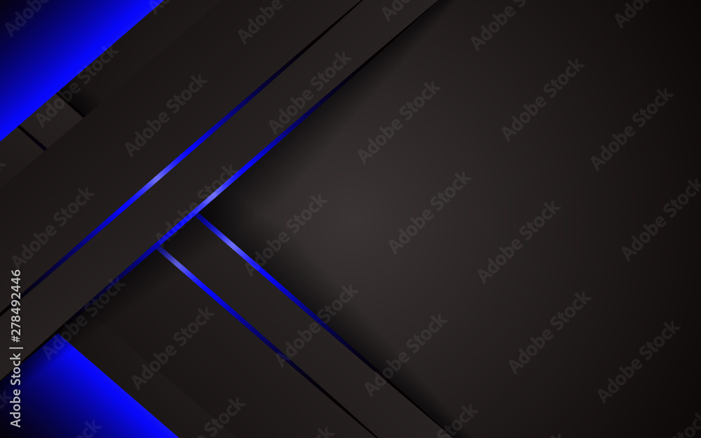 Dark abstract modern background texture. Overlap layers 3d effect with blue light decoration Dark abstract modern background texture. Overlap layers 3d effect with blue light decoration