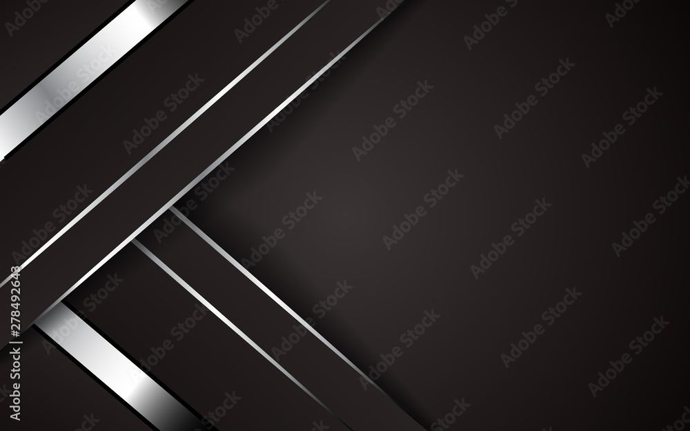 Dark abstract modern background texture. Overlap layers 3d effect with metallic silver light decoration Dark abstract modern background texture. Overlap layers 3d effect with metallic silver light decoration