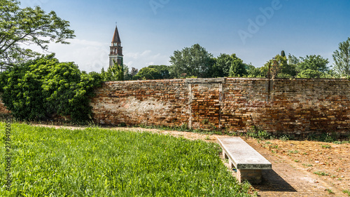 The wall of the old monastery on the island of Mazzorbo