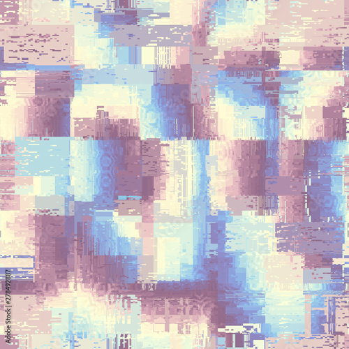 Vector image with imitation of grunge datamoshing texture. © kastanka