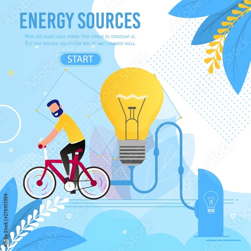 Energy Sources Motivation Cartoon Metaphor Banner