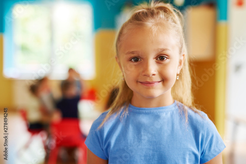 Wallpaper Mural Portrait of happy preschool girl Torontodigital.ca