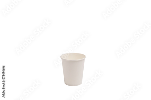 White paper cup isolated on white