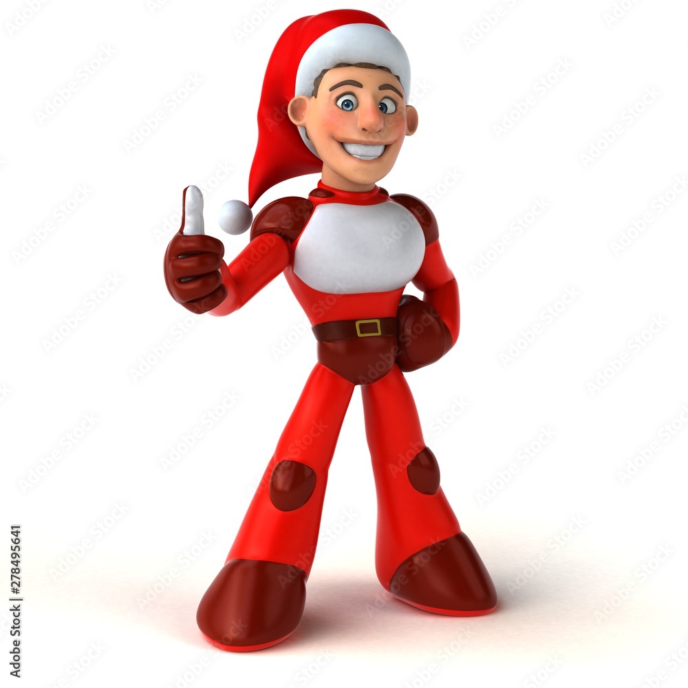 Fun Super Santa Claus - 3D Illustration Fun Super Santa Claus - 3D Illustration