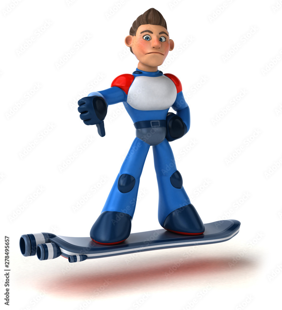 Fun modern superhero flying - 3D Illustration Fun modern superhero flying - 3D Illustration