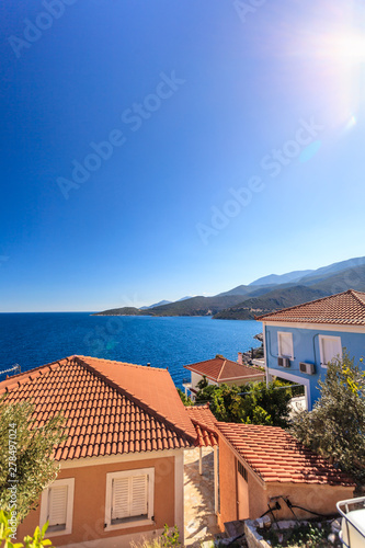 Houses roof on greek seaside