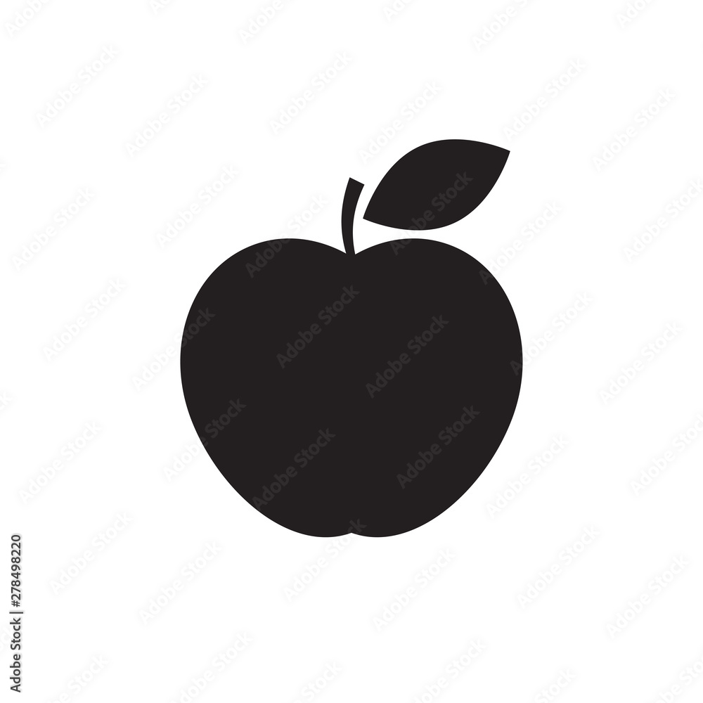Apple Icon isolated on white background. Black and white apple symbol flat style for your web site design and logo, app, UI. Vector illustration Apple Icon isolated on white background. Black and white apple symbol flat style for your web site design and logo, app, UI. Vector illustration
