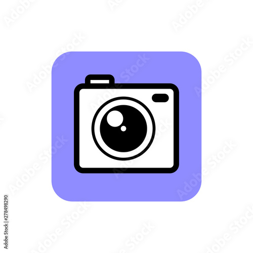 Camera Icon isolated on white background. Black and white photo symbol flat style for your web site design and logo, app, UI. Vector illustration