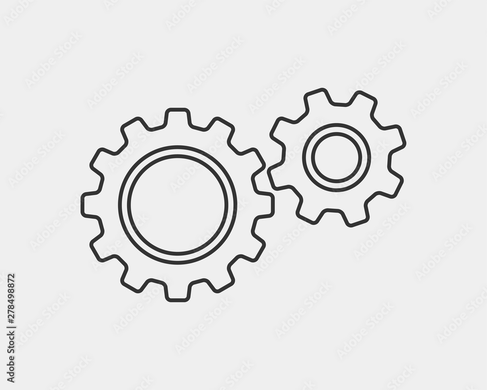 Metal gears and cogs vector. Gear icon flat design. Mechanism wheels logo. Cogwheel concept template. Metal gears and cogs vector. Gear icon flat design. Mechanism wheels logo. Cogwheel concept template.