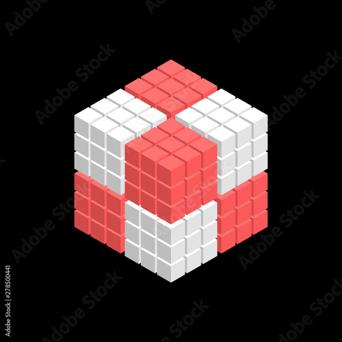 Abstract 3d cube from cubes...
