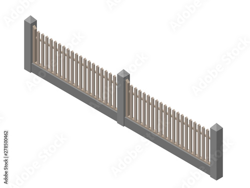 Wooden fence. Isolated on w...