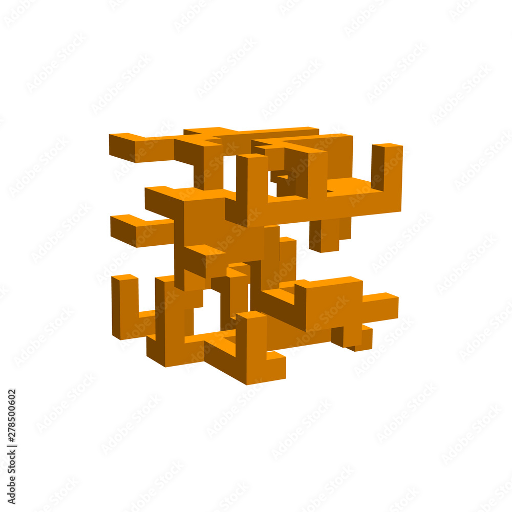 Abstract 3d construction. Isolated on white background. Vector illustration. Abstract 3d construction. Isolated on white background. Vector illustration.