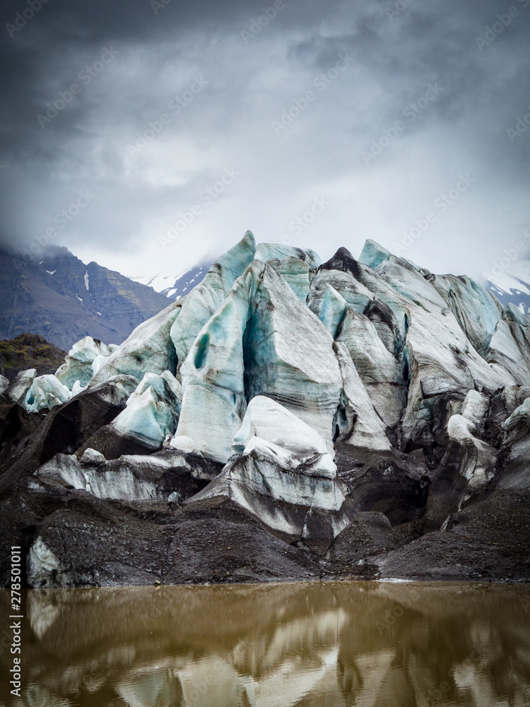 Glacier slowly melting in Iceland