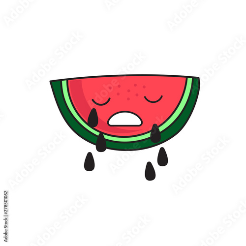 Watermelon crying with tears