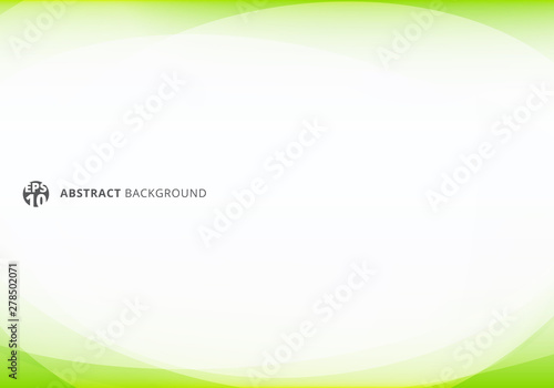 Abstract template elegant header and footers green lime curve light template on white background with copy space.