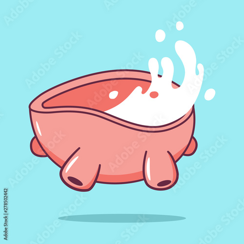 Cow udder with milk vector cartoon illustration isolated on background.