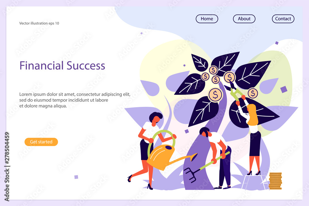 Naklejka premium Financial Success Website template