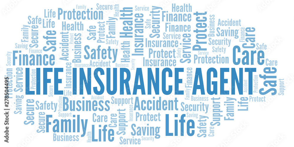 Life Insurance Agent word cloud vector made with text only. Life Insurance Agent word cloud vector made with text only.