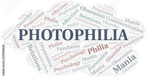 Photophilia word cloud. Type of Philia.
