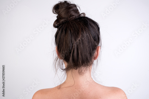  nape of brunette girl
