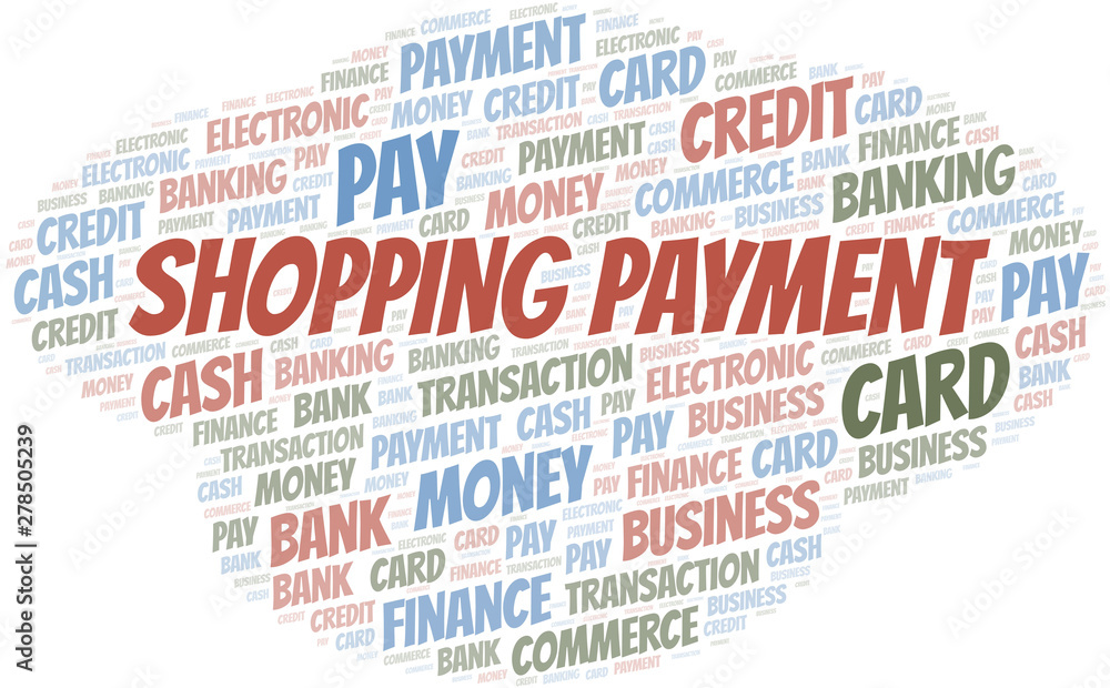 Obraz premium Shopping Payment word cloud. Vector made with text only.