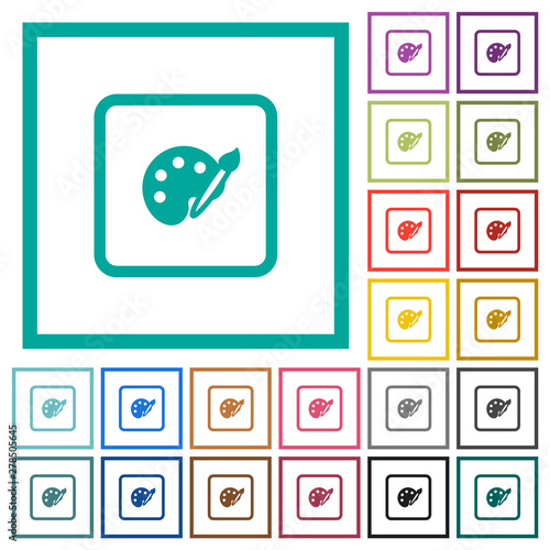 Adjust object color flat color icons with quadrant frames